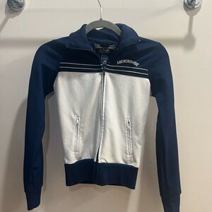 Abercrombie Navy & White Zip-Up Utility Jacket
